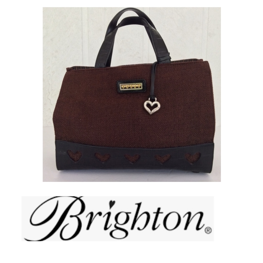BRIGHTON AUTHENTIC WOOL & LEATHER SATCHEL